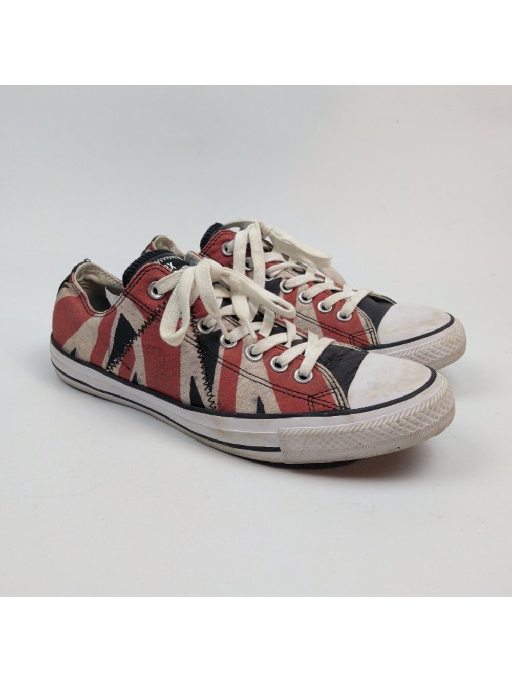 Converse Chuck Taylor x Sex Pistols Low Distressed UK Flag Punk Men Sz 9 Retro